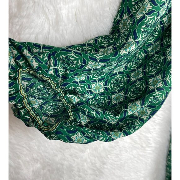 NWT Max Studio 2X Long Sleeve Button Down Dress Green Blue White Tie Back - Picture 3 of 9